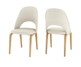 Fexoria Fabric Dining Chairs Set of 2 - Natural Finish