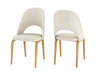 Fexoria Fabric Dining Chairs Set of 2 - Natural Finish