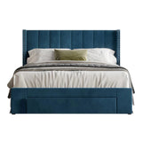 Sequoia Upholstered Bed in blue Colour With Box Storage