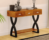 Glimiray Wooden Console Table with Metal Legs | 3 Drawer