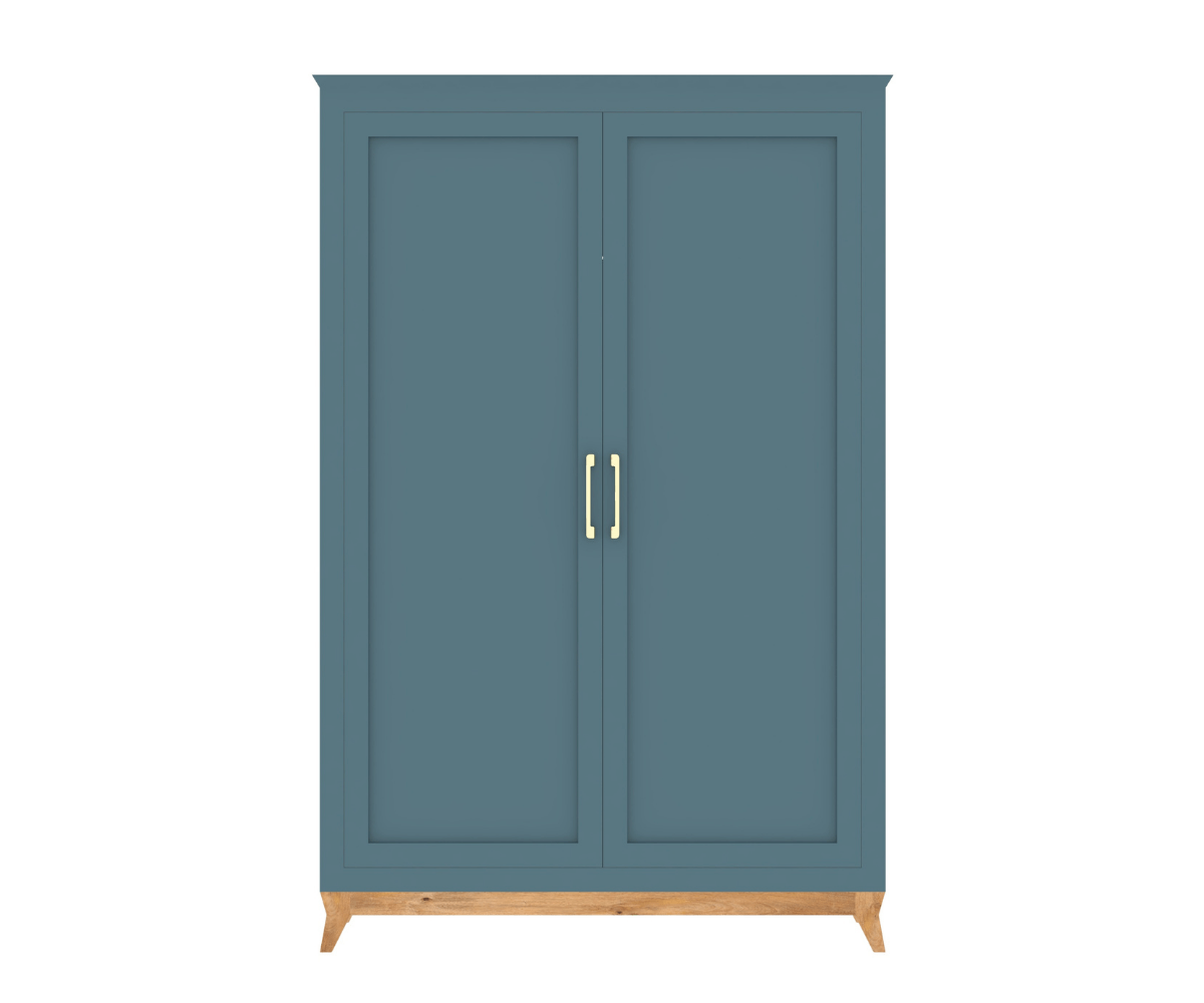 Glissorise Modern 2 Door Wardrobe | Glossy Blue Finish