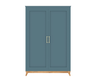 Glissorise Modern 2 Door Wardrobe | Glossy Blue Finish