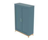 Glissorise Modern 2 Door Wardrobe | Glossy Blue Finish