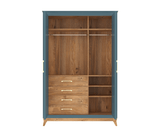 Glissorise Modern 2 Door Wardrobe | Glossy Blue Finish