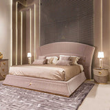 Grace Upholstered Bed in beige Colour With Box Storage