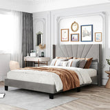 Genesis King size Upholstered Bed in Beige Colour Without Box Storage