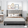 Genesis King size Upholstered Bed in Beige Colour Without Box Storage