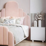 Treasure Upholstered Bed in light pink Colour Without Box Storage