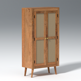 Blissi Two Door Mango Wood Wardrobe in Natural Colour