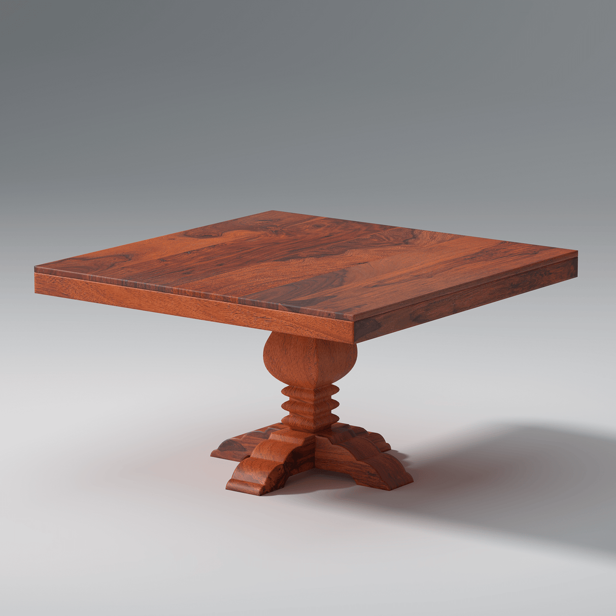 Bottura Sheesham Wood Dining Table 4 Seater In Reddish Rosewood