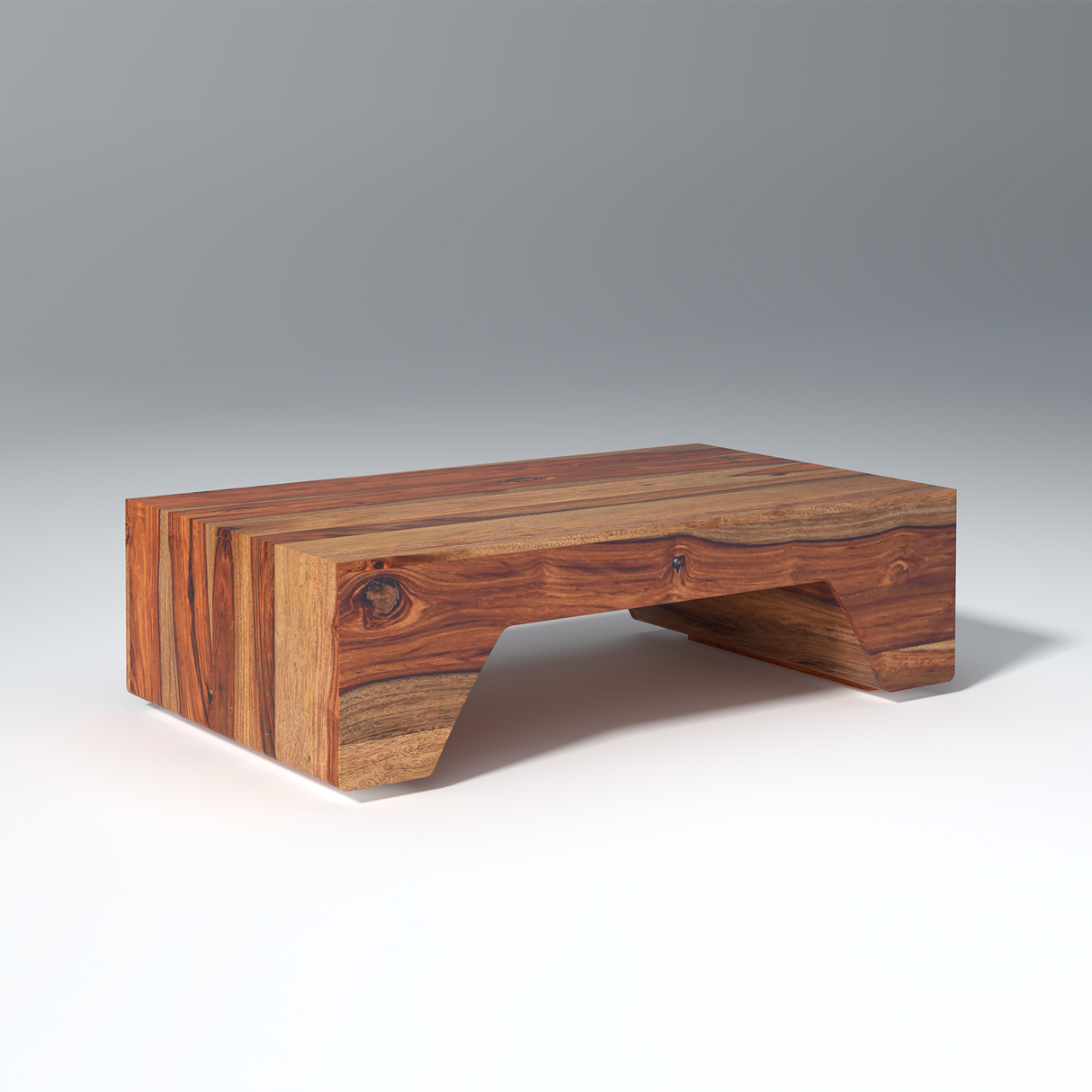 Froth Sheesham Wood Coffee Table In Light Walnut Color