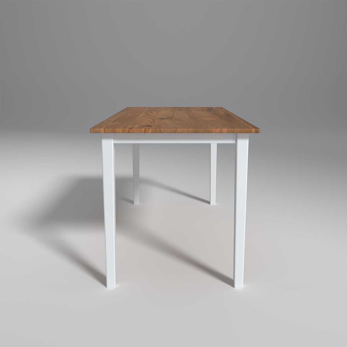 Flay Mango Wood Dining Table (6 Seater) In Natural White