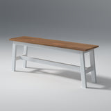 Flay Mango Wood Bench Natural and White Finish