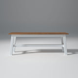 Flay Mango Wood Bench Natural and White Finish