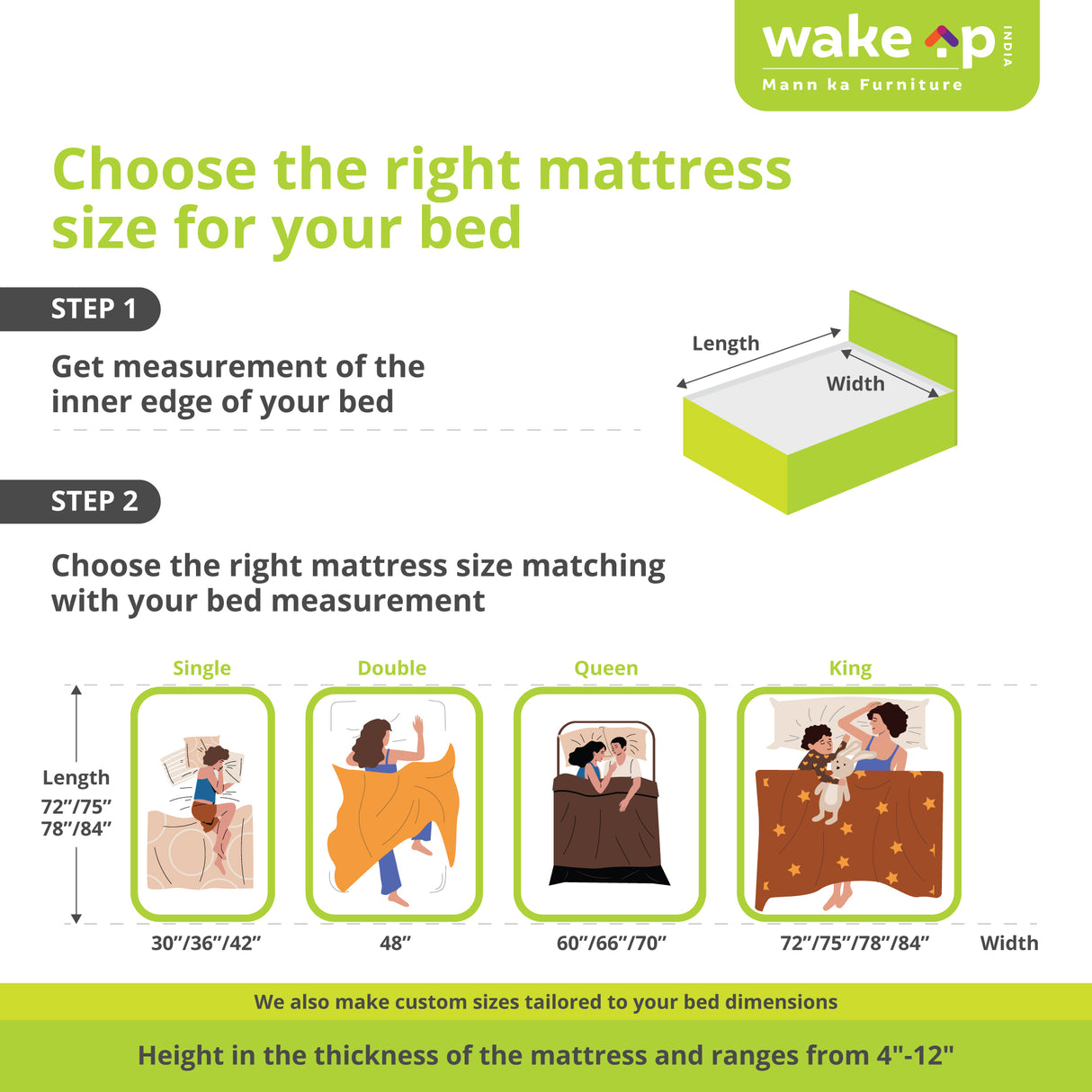 Wakeup India | Riserox Mattress | Luxe Comfort Pocket Spring | 10 Years Warranty | Medium Firm