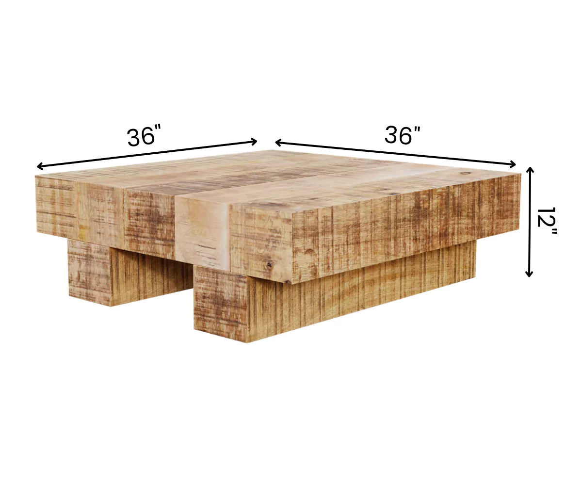 Mellifluous Solid Wood Rustic Coffee Table