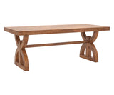 Nexlan Wooden Dining Table for 6, Dark Brown Finish.