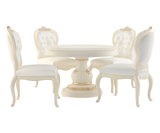 Nyxor Luxury Solid Wood Round Dining Set - Beige Finish