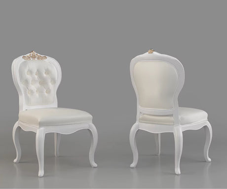 Nyxor Luxury Upholstered Dining Chairs, White.