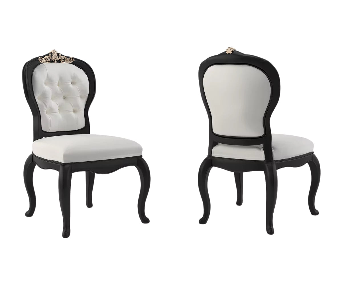 Nyxor Luxury Upholstered Dining Chairs - Black Finish