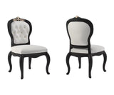 Nyxor Luxury Upholstered Dining Chairs - Black Finish