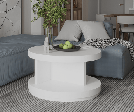 Opal Frost White Round Coffee Table