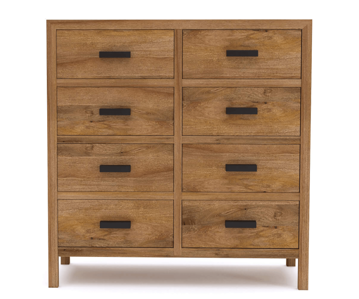 Orion Solid Wood 8 Drawer Chest | Wooden Chest of Drawer