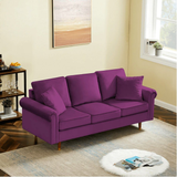 Cabriole 3 Seater Sofa in purple colour