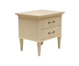 Glossy Ivory Wooden Bedside Table