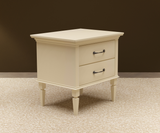 Glossy Ivory Wooden Bedside Table