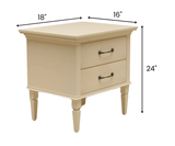 Glossy Ivory Wooden Bedside Table