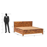 Azalea Sheesham Wood King Size Bed in Light Honey Finish With Box Storage