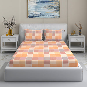 Wakeup INDIA StyleNest Geometric Premium Cotton King Size Bedsheet 