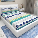 Wakeup INDIA StyleNest Geometric Premium Cotton Queen Size Bedsheet with Two Pillow cover