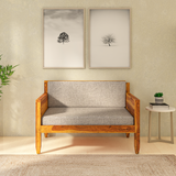 Trely Sheesham Wood Sofa Set In Light Honey