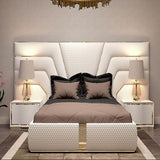 Sprucewood Upholstered Bed in beige Colour With Box Storage