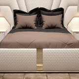 Sprucewood Upholstered Bed in beige Colour With Box Storage