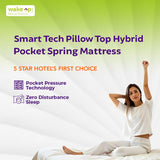 Wakeup India | Smart Tech Pillow Top Mattress | Pocket Spring with Softy Foam | 15 Years Warranty | Medium Firm
