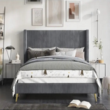 Silhouette Upholstered Bed in grey Colour Without Box Storage