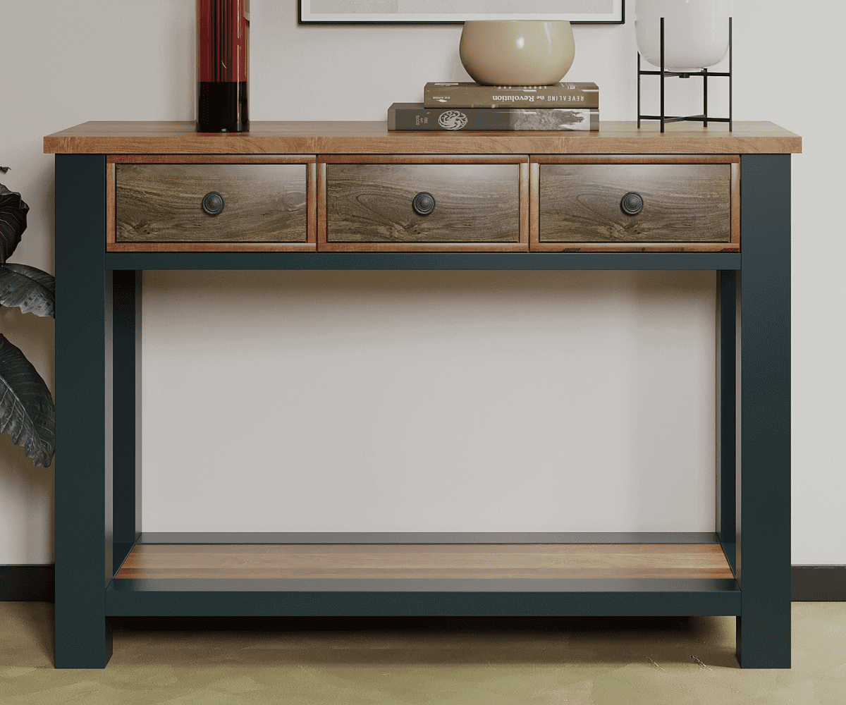 Snivvle Solid Wood 3 Drawer Console Table