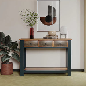 Snivvle Solid Wood 3 Drawer Console Table