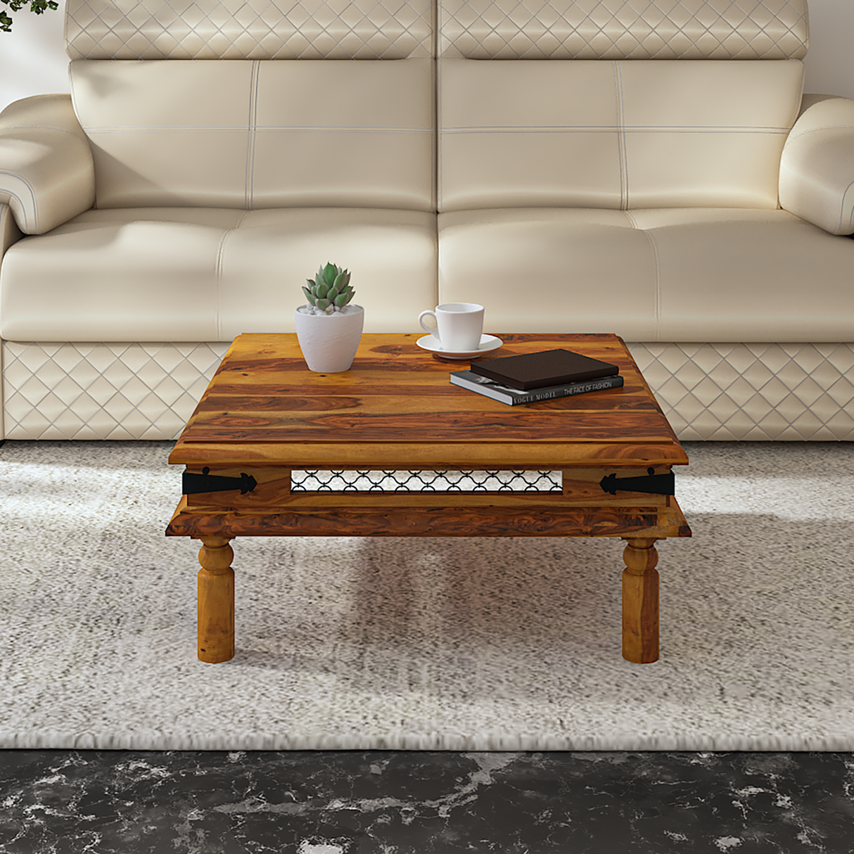Roastroot Sheesham Wood Coffee Table In Light honey