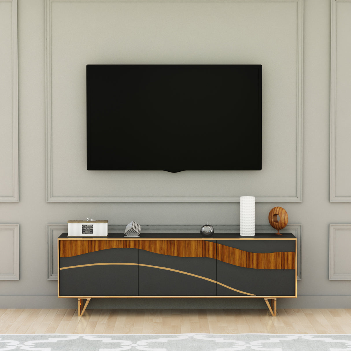 Soho Splendor Solid Wood 3 Door TV Unit