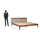 Luxy Low  Sheesham Wood Bed In Light Rosewood Without Box Storage