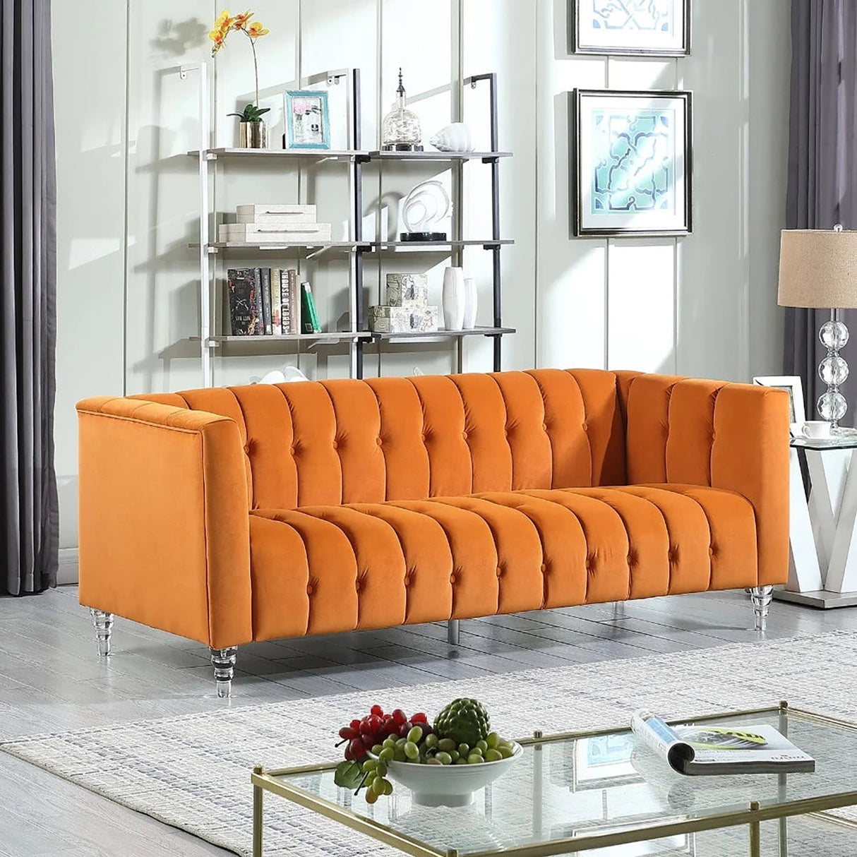 Modish 3 Seater Sofa in Orange colour