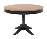 Trivex Round Extendable Dining Table - 4 to 6 Seater, Clay Brown Finish.