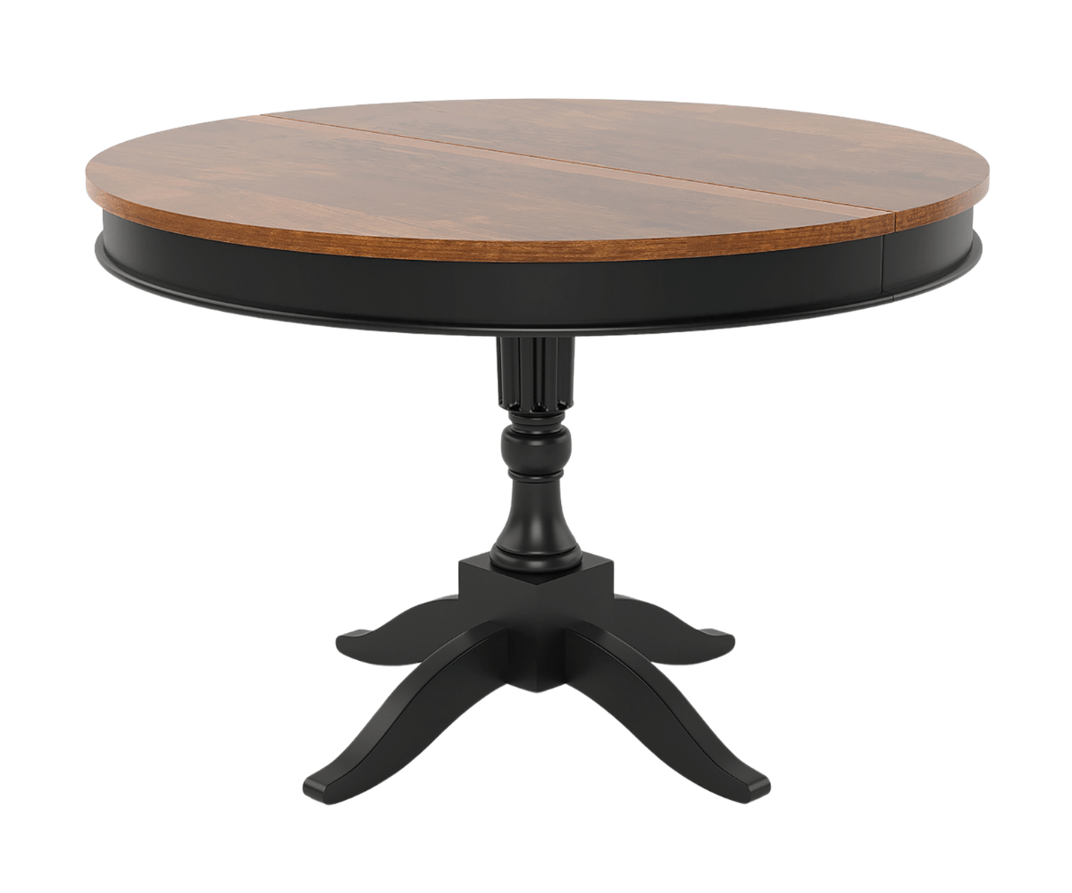 Trivex Round Extendable Dining Table - 4 to 6 Seater, Dark Brown Finish.