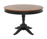 Trivex Round Extendable Dining Table - 4 to 6 Seater, Dark Brown Finish.