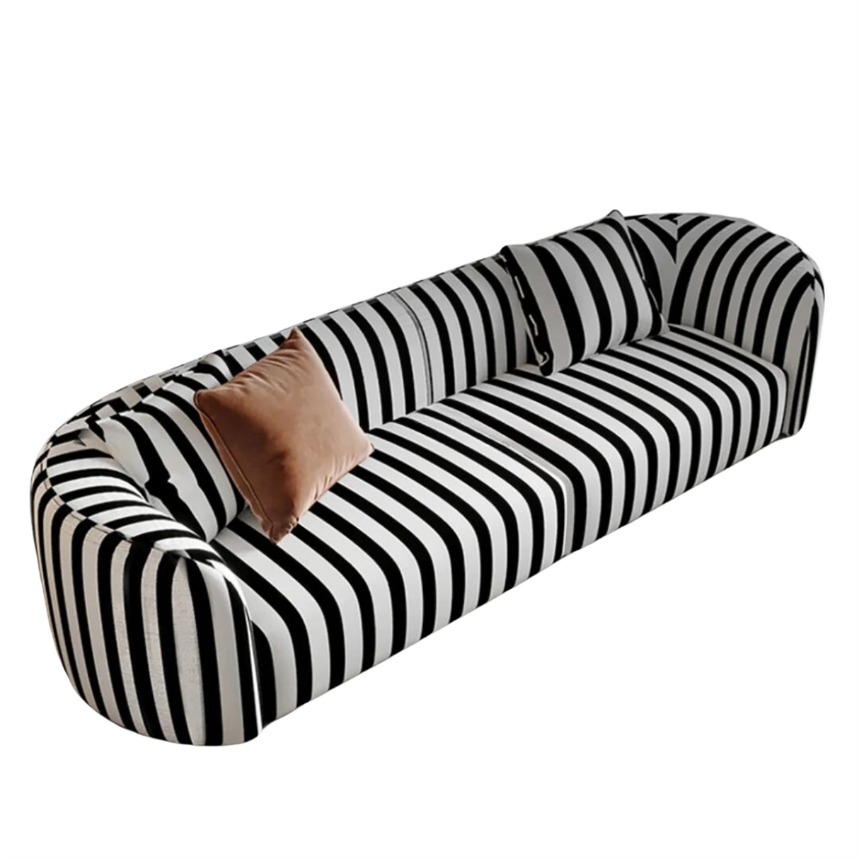 Squab 3 Seater Sofa in black and white colour