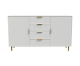 Snug Solid Wood White Sideboard Cabinet, Front View.